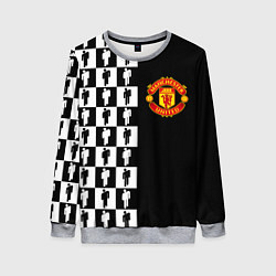 Свитшот женский Манчестер Юнайтед текстура люди, цвет: 3D-меланж