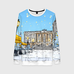Свитшот женский Новогодний день в Москве, цвет: 3D-белый