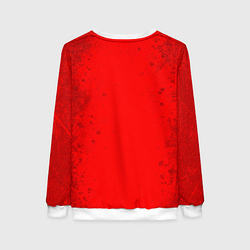 Женский свитшот Белая эмблема hitman на красном / 3D-Белый – фото 2