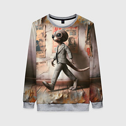 Свитшот женский Пришелец в костюме в полосочку, цвет: 3D-меланж