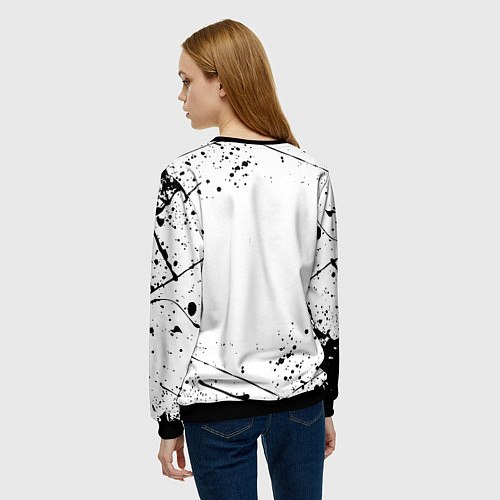 Женский свитшот Barcelona брызги красок / 3D-Черный – фото 4