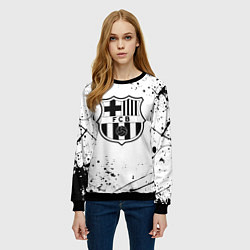 Свитшот женский Barcelona брызги красок, цвет: 3D-черный — фото 2