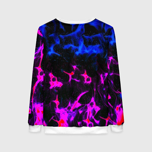 Женский свитшот Манчестер Юнайтед огонь неон / 3D-Белый – фото 2