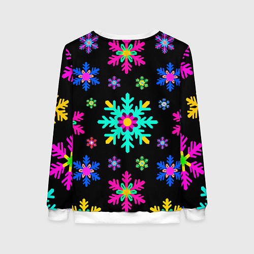 Женский свитшот Снежинки ретро / 3D-Белый – фото 2