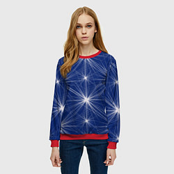 Свитшот женский Звезды на синем фоне, цвет: 3D-красный — фото 2