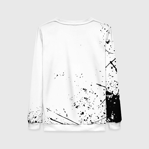 Женский свитшот Ювентус черные краски всплеск / 3D-Белый – фото 2