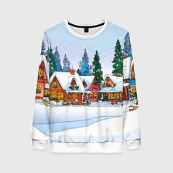 Женский свитшот Новогодник дворик