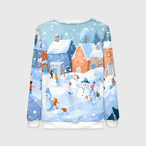 Женский свитшот Предновогодний день во дворе / 3D-Белый – фото 2