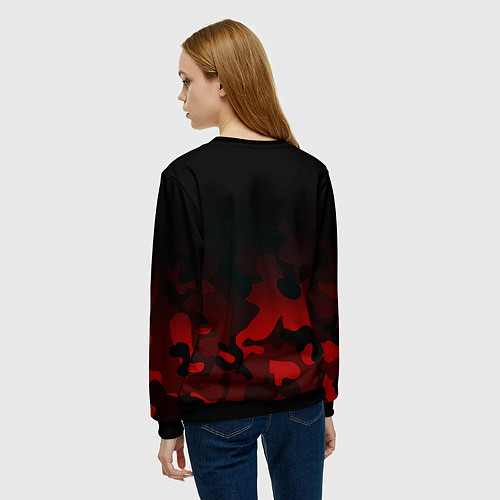 Женский свитшот Манчестер Юнайтед камуфляж текстура / 3D-Черный – фото 4