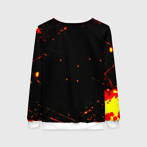Женский свитшот Боруссиа огненные краски текстура / 3D-Белый – фото 2