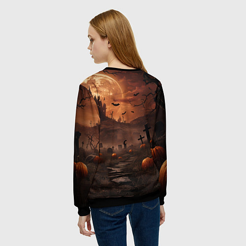 Женский свитшот Мумия в ожидании / 3D-Черный – фото 4