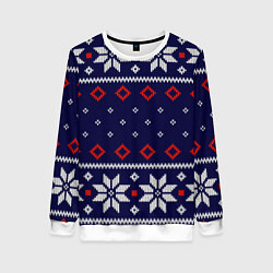 Женский свитшот Вязаный новогодний узор