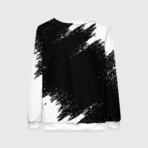 Женский свитшот Реал Мадрид черно белые краски / 3D-Белый – фото 2