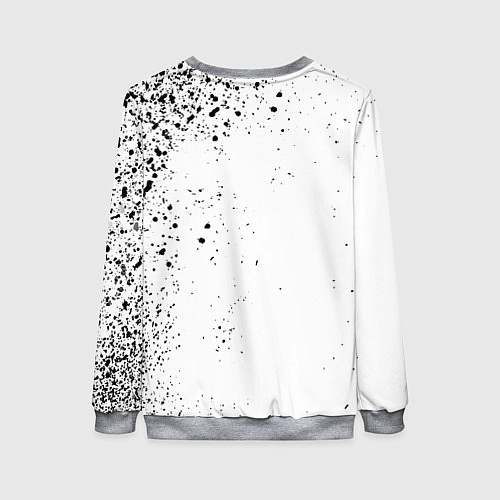 Женский свитшот Реал Мадрид черно белые краски / 3D-Меланж – фото 2