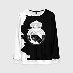 Свитшот женский Реал Мадрид черно белые краски, цвет: 3D-белый