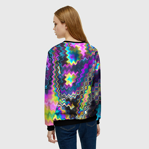 Женский свитшот Абстракция переливы / 3D-Черный – фото 4