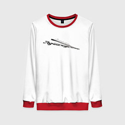 Свитшот женский Лучше поздно чем никогда бело-черный арт, цвет: 3D-красный