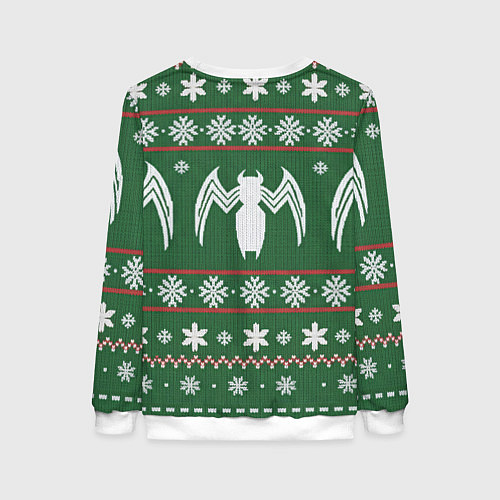 Женский свитшот Веном в вязаном свитере - новый год / 3D-Белый – фото 2