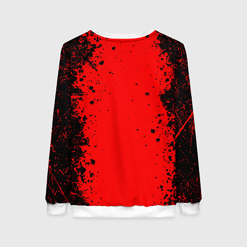 Женский свитшот Stalker - черное на красном / 3D-Белый – фото 2
