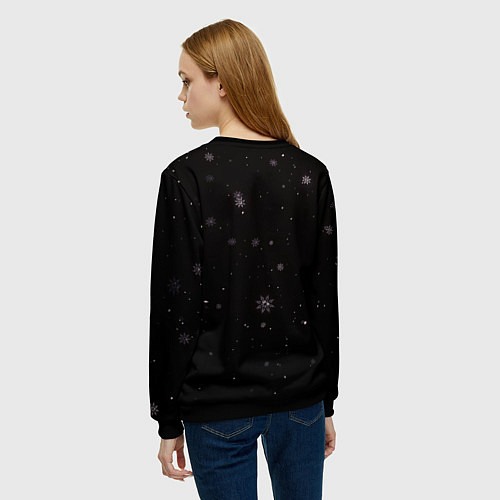 Женский свитшот Кружки пива в новогодних шапках / 3D-Черный – фото 4