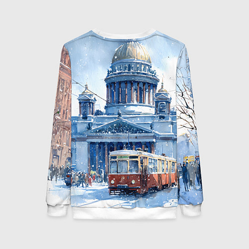 Женский свитшот Снежный Санкт-Петербург / 3D-Белый – фото 2