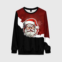 Женский свитшот Злой дед мороз красный и черный