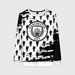 Свитшот женский Манчестер сити краски люди, цвет: 3D-белый