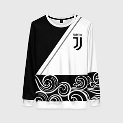 Женский свитшот Ювентус геометрия полосы текстура