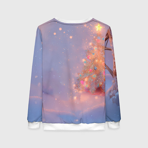 Женский свитшот Лисичка Новый год / 3D-Белый – фото 2