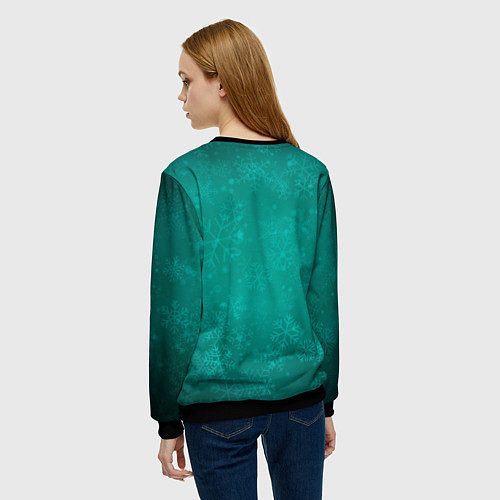 Женский свитшот Антисоциальный Гринч / 3D-Черный – фото 4
