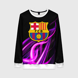 Женский свитшот Барселона неоновый огонь текстура