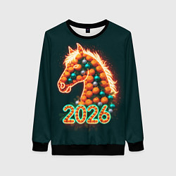 Женский свитшот Праздничная лошадь 2026