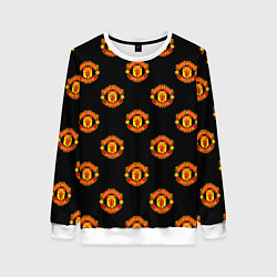 Свитшот женский Manchester United Pattern, цвет: 3D-белый