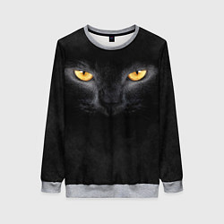 Свитшот женский Черная кошка, цвет: 3D-меланж