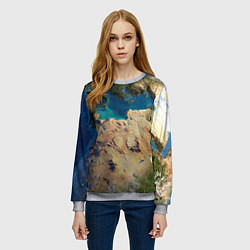 Свитшот женский Земля, цвет: 3D-меланж — фото 2