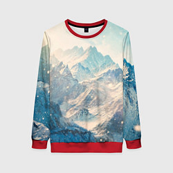 Свитшот женский Горы, цвет: 3D-красный