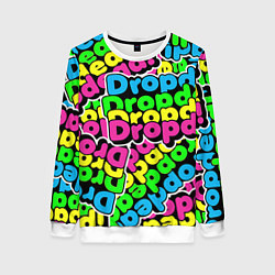 Свитшот женский Drop Dead: Acid Pattern, цвет: 3D-белый