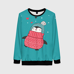 Свитшот женский Пингвинчик, цвет: 3D-черный