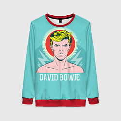 Свитшот женский David Bowie: pop-art, цвет: 3D-красный