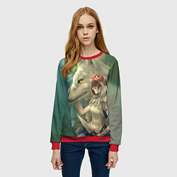 Свитшот женский Принцесса и волк, цвет: 3D-красный — фото 2
