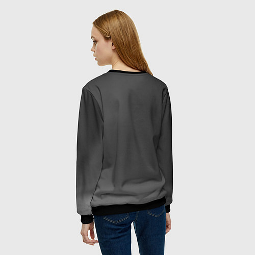 Женский свитшот Голубоглазый котенок / 3D-Черный – фото 4