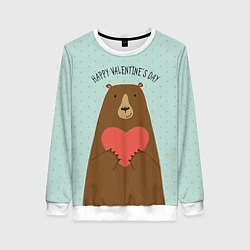 Женский свитшот Медведь с сердцем
