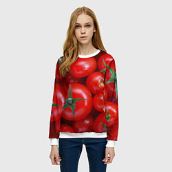 Свитшот женский Томатная, цвет: 3D-белый — фото 2