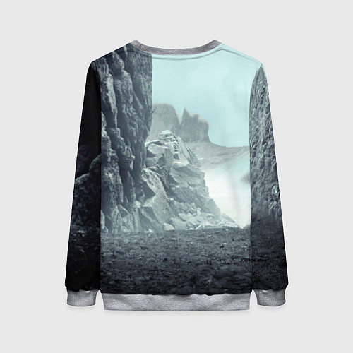 Женский свитшот Волк в горах / 3D-Меланж – фото 2