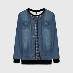 Свитшот женский Джинсовка, цвет: 3D-черный