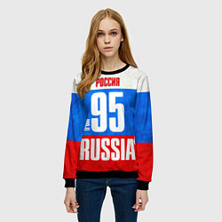 Свитшот женский Russia: from 95, цвет: 3D-черный — фото 2