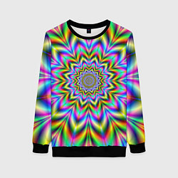 Свитшот женский Красочная иллюзия, цвет: 3D-черный