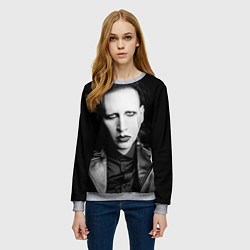 Свитшот женский Мэрилин Мэнсон, цвет: 3D-меланж — фото 2