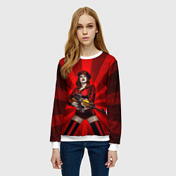 Свитшот женский Red alert girl, цвет: 3D-белый — фото 2