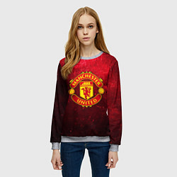 Свитшот женский Манчестер Юнайтед, цвет: 3D-меланж — фото 2